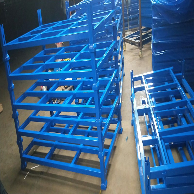 可折叠钢制堆垛架 仓库布匹物料堆叠周转架 浙江双彬