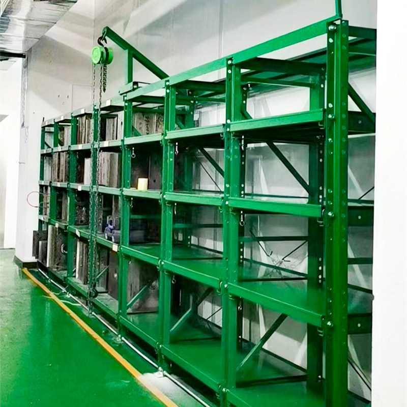 带天车模具货架 电动葫芦一体式模具架 模房重载模具收纳货架 浙江双彬