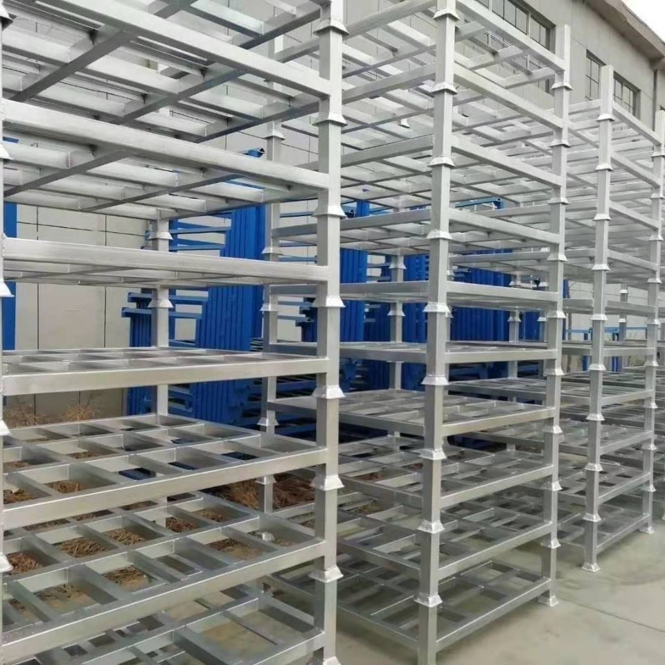 堆垛架_仓库可堆叠巧固架_冷库汽配物料钢制堆垛架_浙江双彬自动化